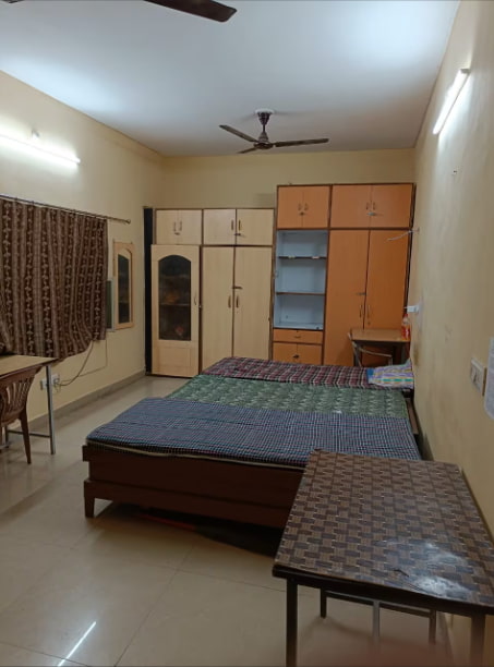 Fully Furnished 3 Seater Girls Hostel AC Room with Kitchen